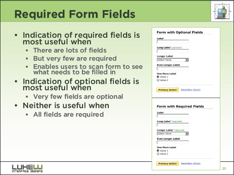 Required fields
