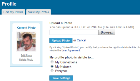 Privacy control on LinkedIn