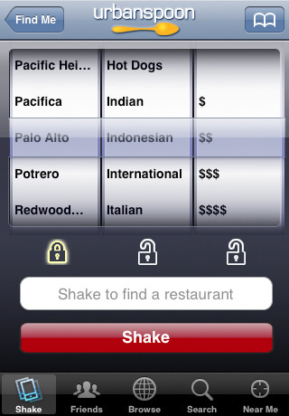 Pickers in the Urban Spoon iPhone app