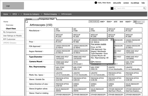 A medium-fidelity, clickable prototype on a computer screen