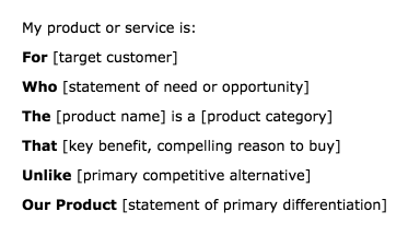 Template for a Product Vision