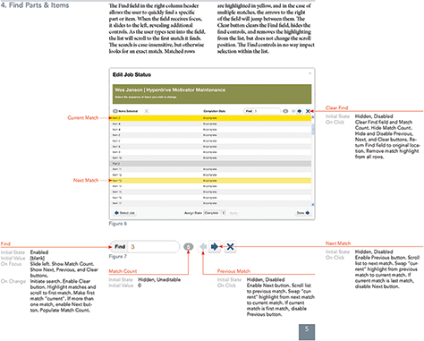 Sample page from a specification document