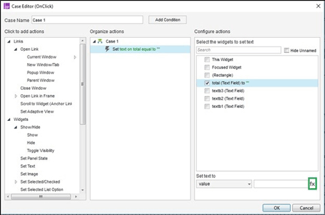 Setting up an interaction for a local variable