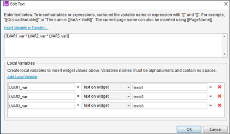 Setting up the insert function for local variables