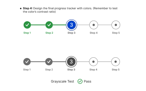 A high-contrast progress tracker