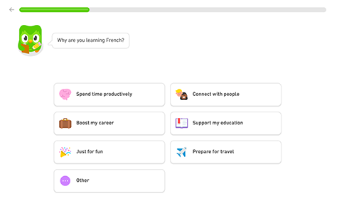 Duolingo's onboarding experience