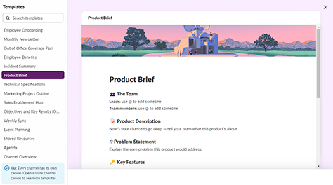 Templates on Slack